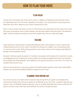 HOW TO PLAN YOUR MOVE