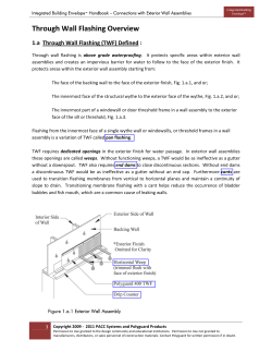 Through Wall Flashing Overview