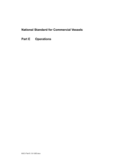 NSCV – Part E – Operations