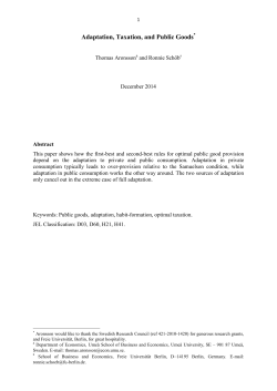 Adaptation, Taxation, and Public Goods
