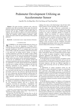 Pedometer Development Utilizing an Accelerometer Sensor