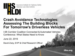 Crash Avoidance Technologies: Assessing The Building Blocks For