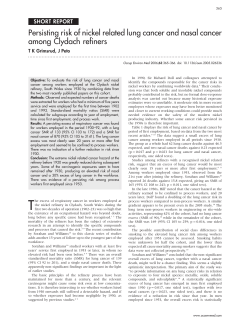 Persisting risk of nickel related lung cancer and nasal