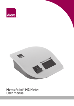 HemoPoint&reg; H2 Meter User Manual