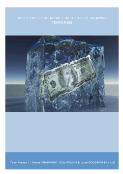 Asset freeze measures in the fight against terrorism