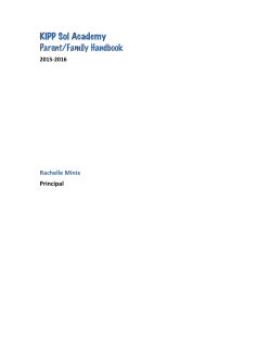 KIPP Sol Academy Parent/Family Handbook