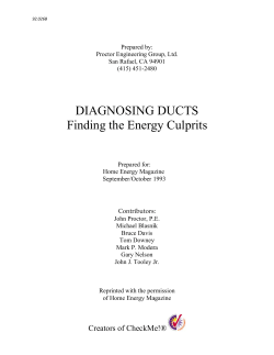 Diagnosing Ducts - Proctor Engineering Group