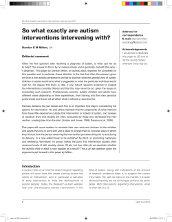 So what exactly are autism interventions intervening with?