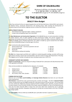 TO THE ELECTOR - Shire of Dalwallinu