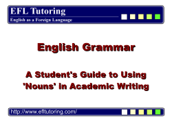 A Student`s Guide to Nouns