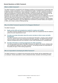 General Questions on Skills Framework