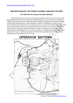 Operation Baytown, The Calabria Landings, 3rd of September 1943