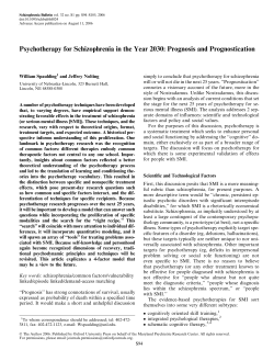 Psychotherapy for Schizophrenia in the Year