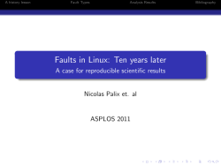 Faults in Linux: Ten years later - A case for reproducible scientific