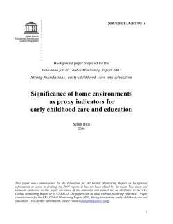 Significance of home environments as proxy indicators for early
