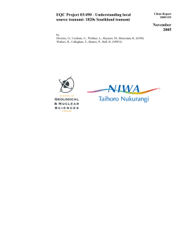 Understanding local source tsunami: 1820s Southland tsunami