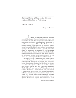 Antinous` Lips: A Note on the Slippery Matter of Realism in Portraiture