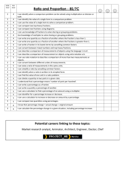 Ratio and Proportion - 8S/7C Potential careers linking to these topics: