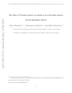 The effect of Prandtl number on mixing in low Reynolds number