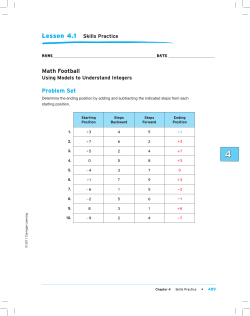Math Football Problem Set