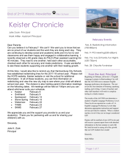 2ND 9 Weeks Newsletter-English - Harrisonburg City Public Schools