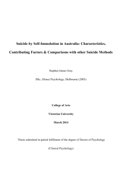 Suicide by Self-Immolation in Australia