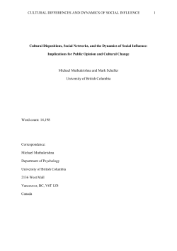 CULTURAL DIFFERENCES AND DYNAMICS OF SOCIAL