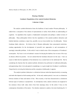 Denying a Dualism - Catherine Z. Elgin