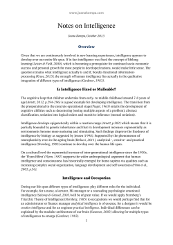 Notes on Intelligence