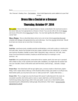Dress like a Social or a Greaser Thursday, October 9th, 2014