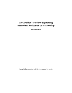 An Outsider`s Guide to Supporting Nonviolent Resistance to