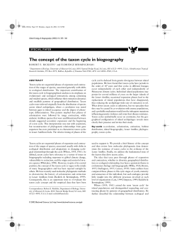 The concept of the taxon cycle in biogeography