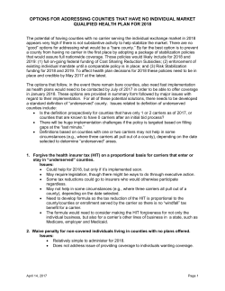 Options for Addressing Counties that have no Individual Market