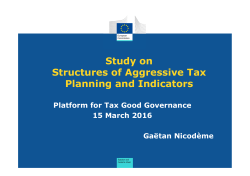 Study on Structures of Aggressive Tax Planning and Indicators