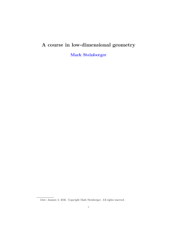 A course in low-dimensional geometry