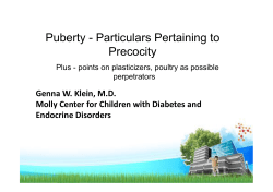 Puberty - Particulars Pertaining to Precocity