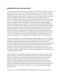 judicial activism and restraint