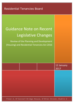 Guidance Note on Recent Legislative Changes
