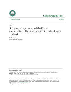 Sumptuary Legislation and the Fabric Construction of National
