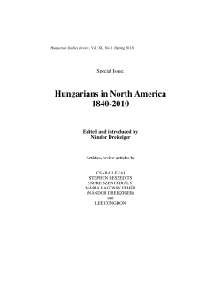 Hungarian Studies Review - Vol 40. No. 1. (Spring 2013)