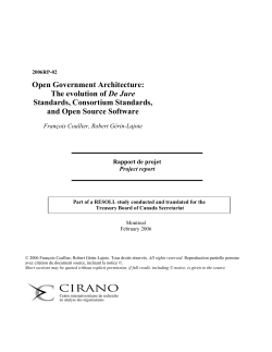 Open Government Architecture: The evolution of De Jure