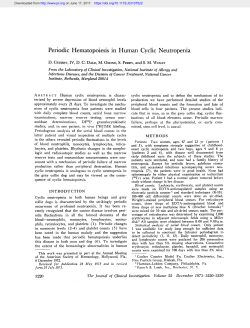 Periodic Hematopoiesis in Human Cyclic Neutropenia