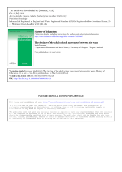 History of Education The decline of the adult school movement