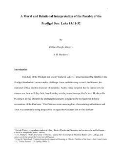 A Moral and Relational Interpretation of the Parable of the Prodigal