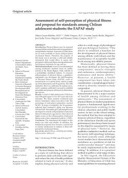 Assessment of self-perception of physical fitness and proposal for