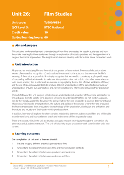 Unit 26: Film Studies