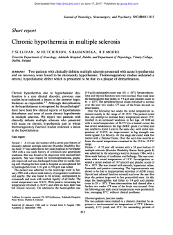 Chronic hypothermia in multiple sclerosis
