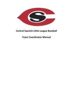Central Saanich Little League Baseball Team Coordinator Manual