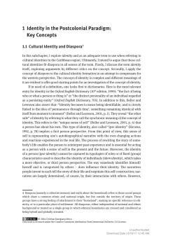 1 Identity in the Postcolonial Paradigm: Key Concepts