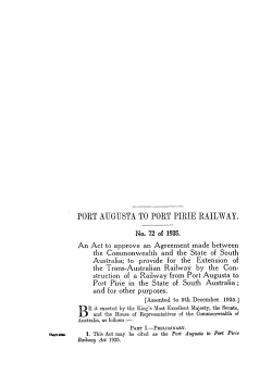 PORT AUGUSTA TO PORT PIRIE RAILWAY.